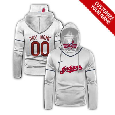 Cleveland Guardians Mlb Baseball Team Logo White Jersey Style Custom Number Name For Guardians Fans Gaiter Hoodie GH0639