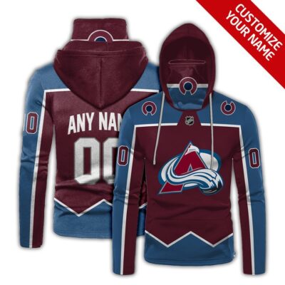 Colorado Avalanche Nhl Ice Hockey Team Logo Burgundy Jersey Style Custom Number Name For Avalanche Fans Gaiter Hoodie GH0490