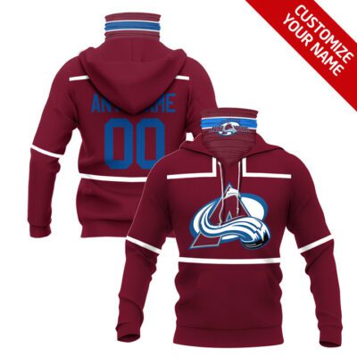 Colorado Avalanche Nhl Ice Hockey Team Logo Burgundy Jersey Style Custom Number Name For Avalanche Fans Gaiter Hoodie GH0643