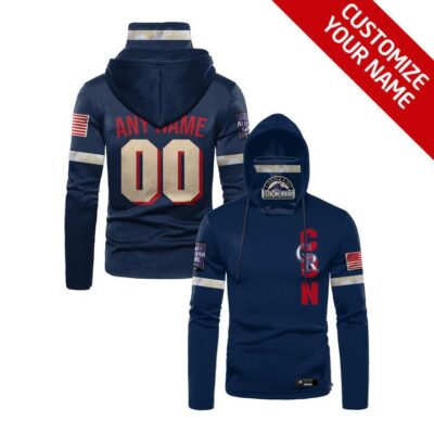 Colorado Rockies Mlb Baseball Team Logo Navy Jersey Style Custom Number Name For Rockies Fans Gaiter Hoodie GH0311