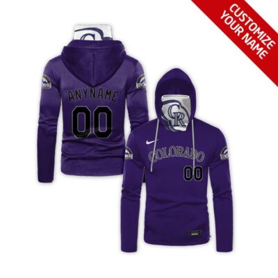 Colorado Rockies Mlb Baseball Team Logo Purple Jersey Style Custom Number Name For Rockies Fans Gaiter Hoodie GH0615