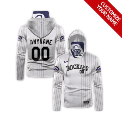 Colorado Rockies Mlb Baseball Team Logo White Jersey Style Custom Number Name For Rockies Fans Gaiter Hoodie GH0542