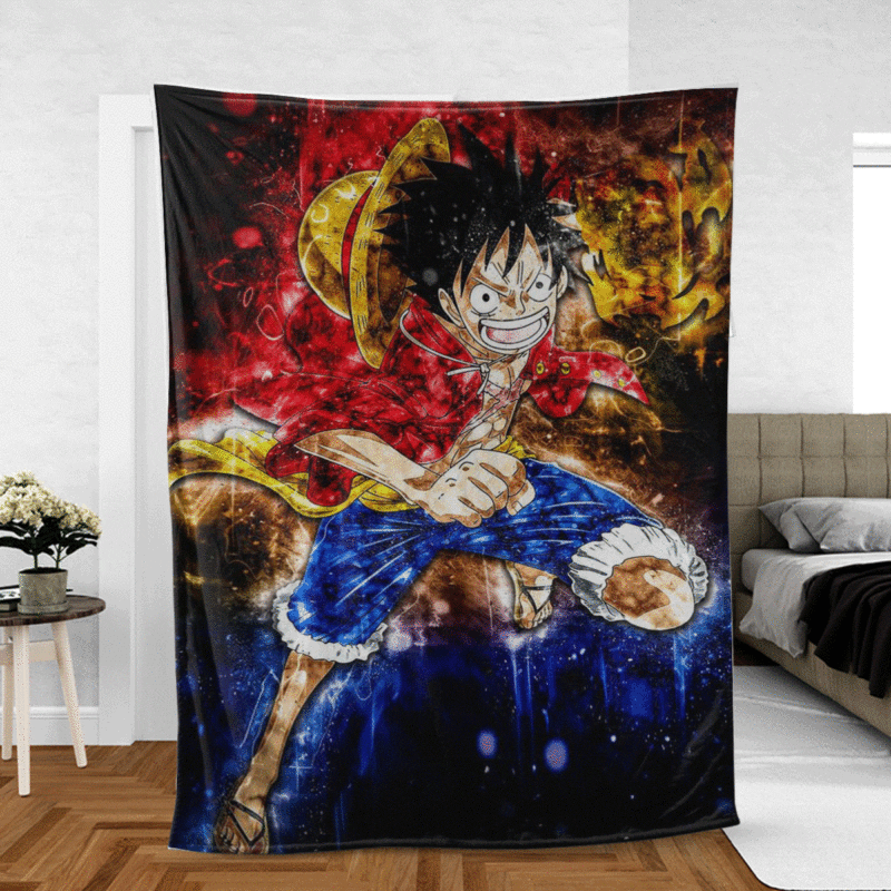 Colorful Monkey D. Luffy One Piece Manga Christmas Gift Comfy Sofa Throw Blanket Gift 1