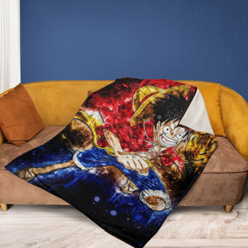 Colorful Monkey D. Luffy One Piece Manga Christmas Gift Comfy Sofa Throw Blanket Gift 2