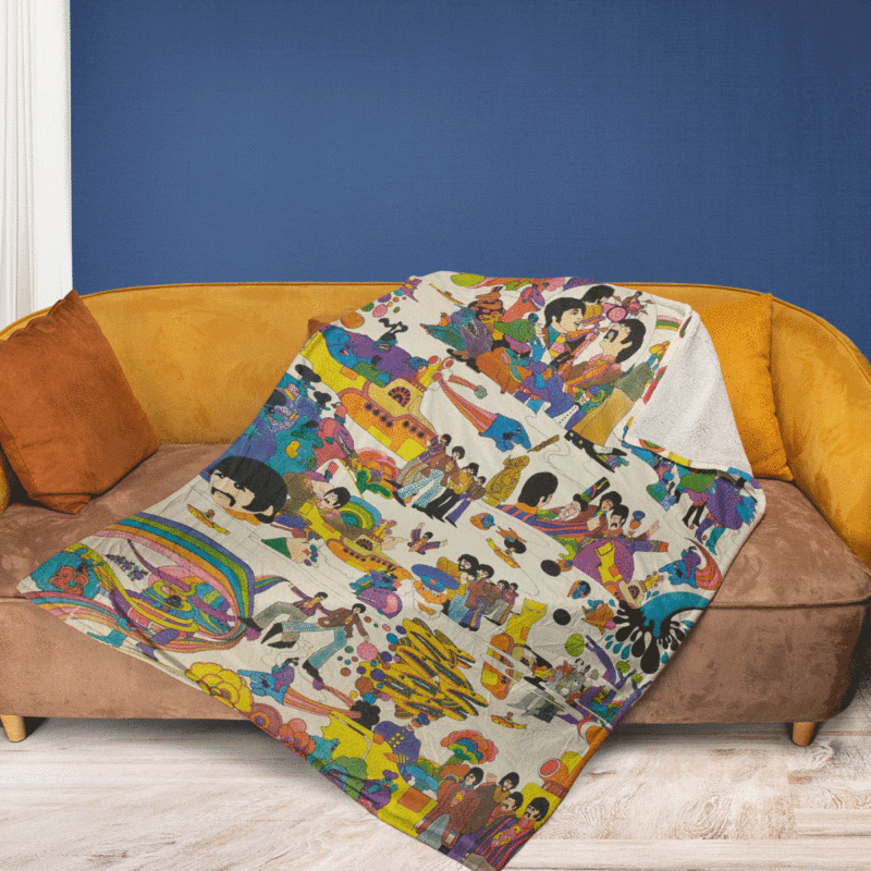 Colorfull The Beatles Band Rock Art Christmas Gifts Lover The Beatles Gift For Fan Comfy Sofa Throw Blanket Gift 2