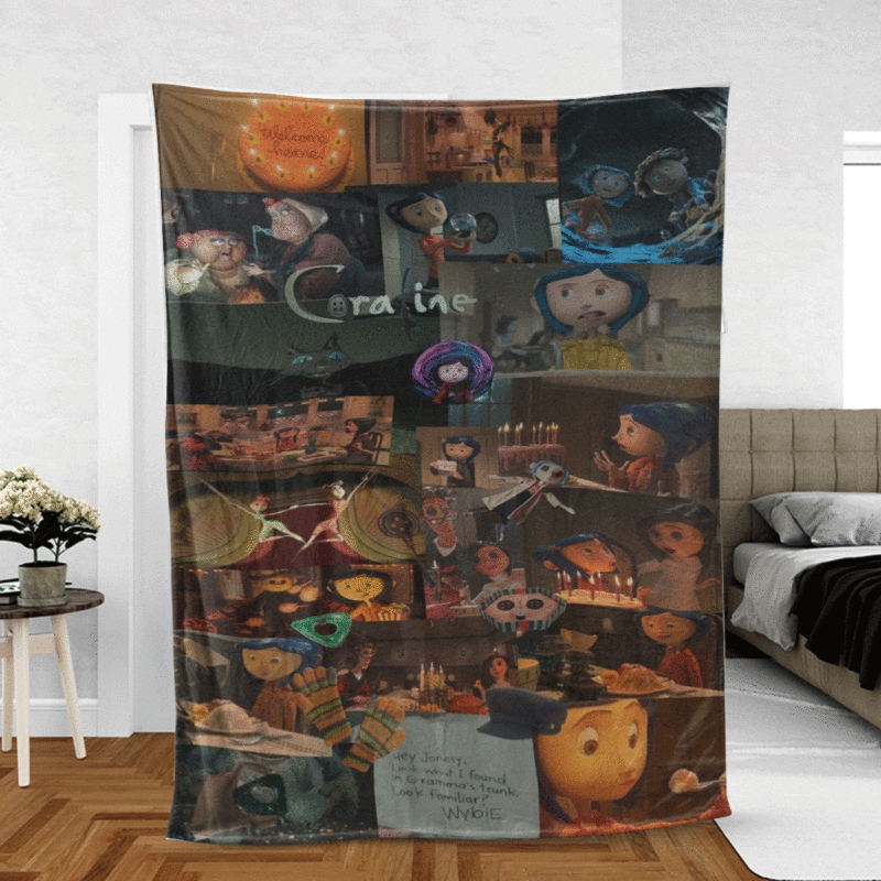 Coraline A Stop motion Animated Dark Fiction Film Ver2 Gift Lover Comfy Sofa Throw Blanket Gift 1