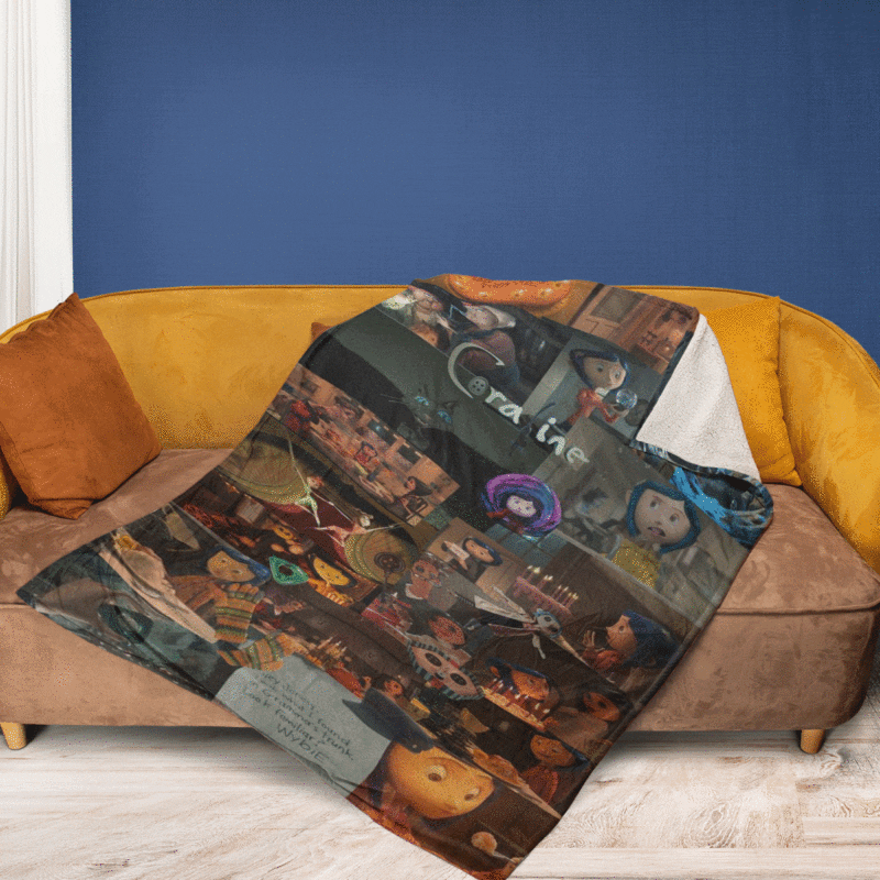 Coraline A Stop motion Animated Dark Fiction Film Ver2 Gift Lover Comfy Sofa Throw Blanket Gift 2