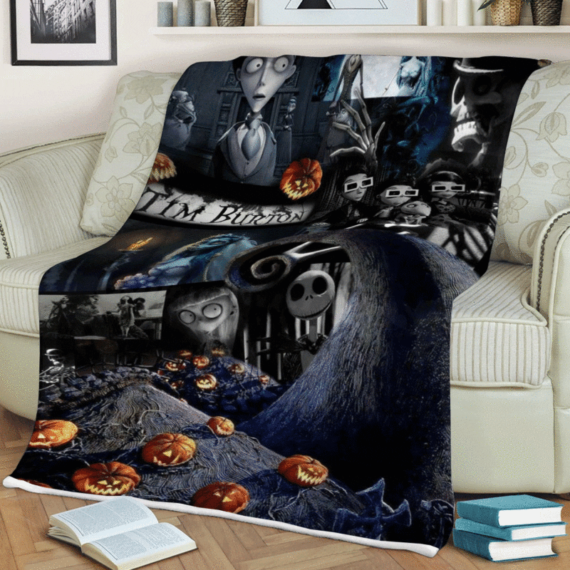Corpse Bride Cartoon Stop Motion Tim Burton Gift Lover Comfy Sofa Throw Blanket Gift 1