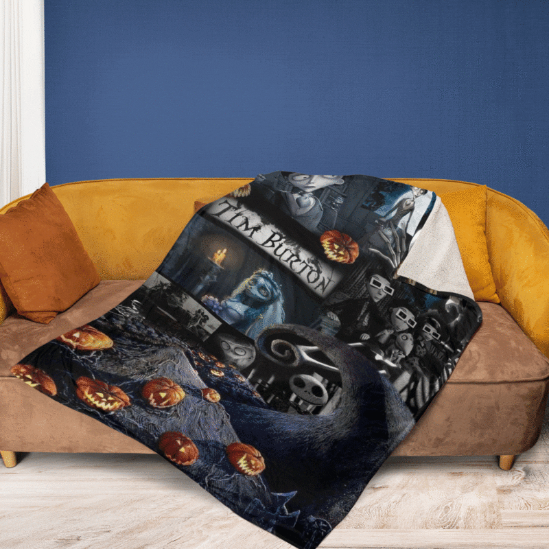 Corpse Bride Cartoon Stop Motion Tim Burton Gift Lover Comfy Sofa Throw Blanket Gift 2