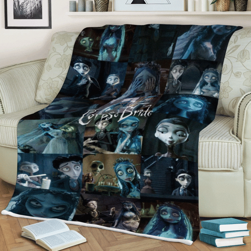 Corpse Bride Cartoon Stop Motion Tim Burton Ver2 Gift Lover Comfy Sofa Throw Blanket Gift 1