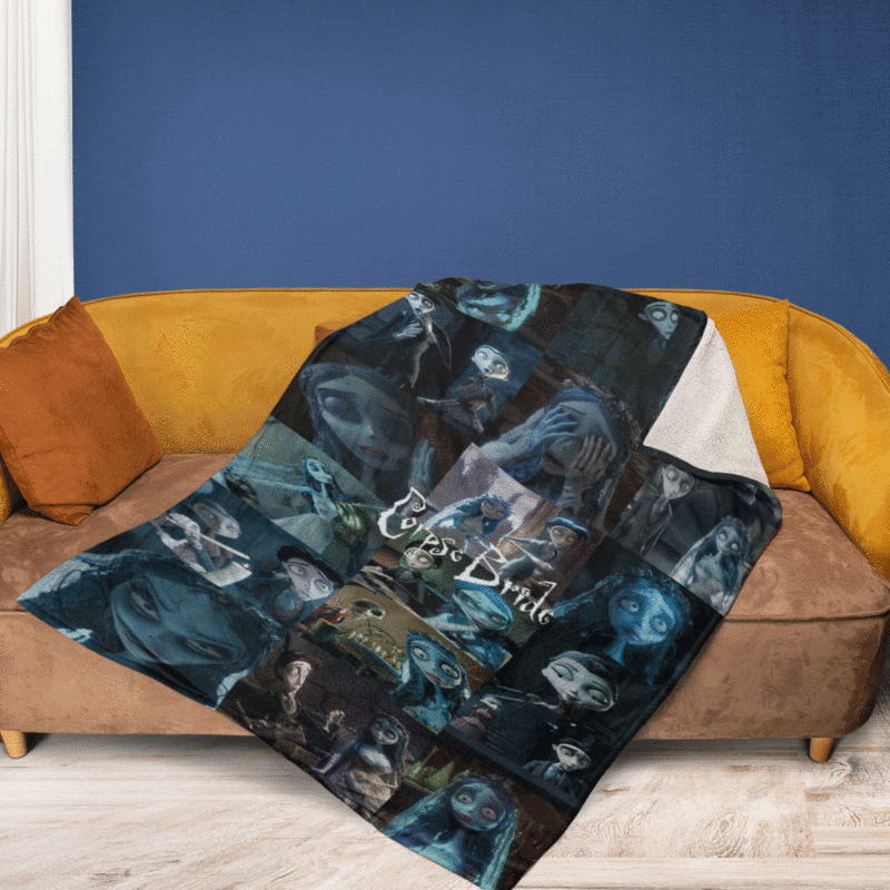 Corpse Bride Cartoon Stop Motion Tim Burton Ver2 Gift Lover Comfy Sofa Throw Blanket Gift 2