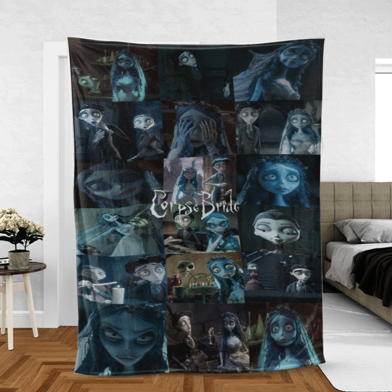 Corpse Bride Cartoon Stop-Motion Tim Burton Ver2 Gift Lover Comfy Sofa Throw Blanket Gift