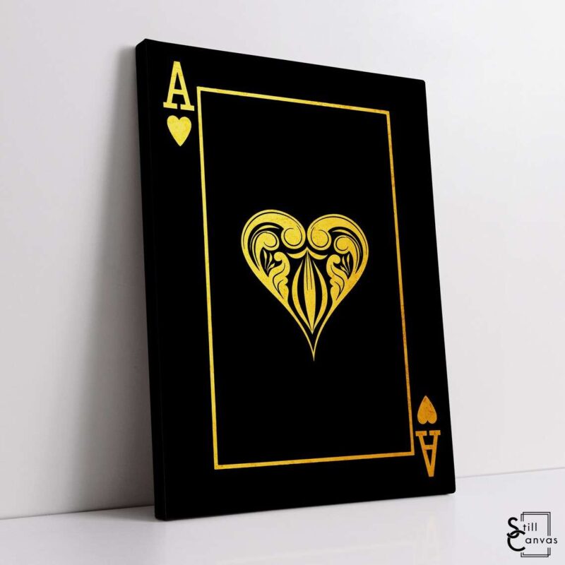 Creative Canvas Art Ace Playing Cards Black amp Gold Texture Wall Art Framed Canvas Poster Print 1