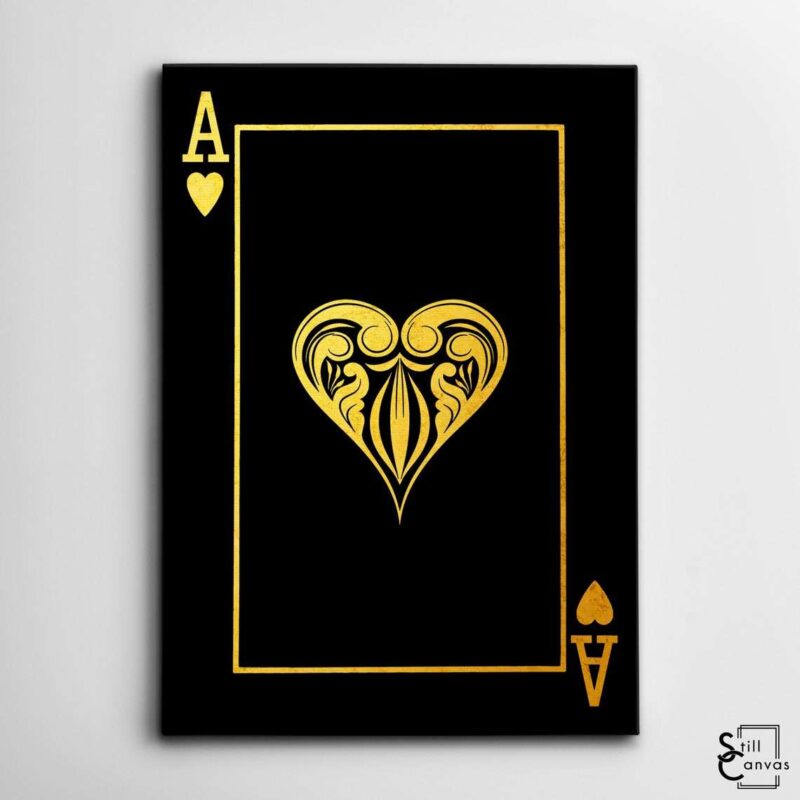 Creative Canvas Art Ace Playing Cards Black amp Gold Texture Wall Art Framed Canvas Poster Print 2