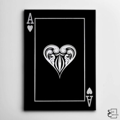 Creative Canvas Art - Ace Playing Cards Black & Silver Texture Fashion Framed Canvas Wall Art Poster Print 2 Creative Canvas Art Ace Playing Cards Black amp Silver Texture Fashion Framed Canvas Wall Art Poster Print 2