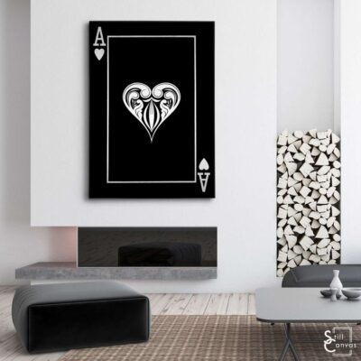 Creative Canvas Art - Ace Playing Cards Black & Silver Texture Fashion Framed Canvas Wall Art Poster Print 3 Creative Canvas Art Ace Playing Cards Black amp Silver Texture Fashion Framed Canvas Wall Art Poster Print 3