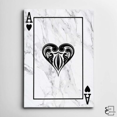 Creative Canvas Art - Ace Playing Cards White Marble Texture Fashion Wall Art Framed Canvas Poster Print 2 Creative Canvas Art Ace Playing Cards White Marble Texture Fashion Wall Art Framed Canvas Poster Print 2
