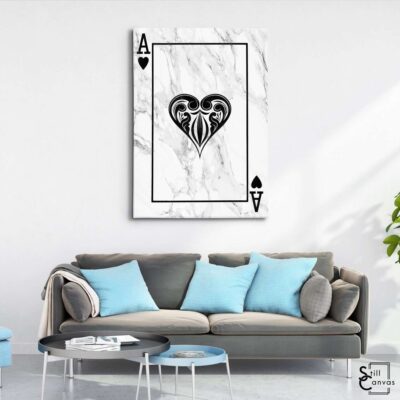 Creative Canvas Art - Ace Playing Cards White Marble Texture Fashion Wall Art Framed Canvas Poster Print 3 Creative Canvas Art Ace Playing Cards White Marble Texture Fashion Wall Art Framed Canvas Poster Print 3