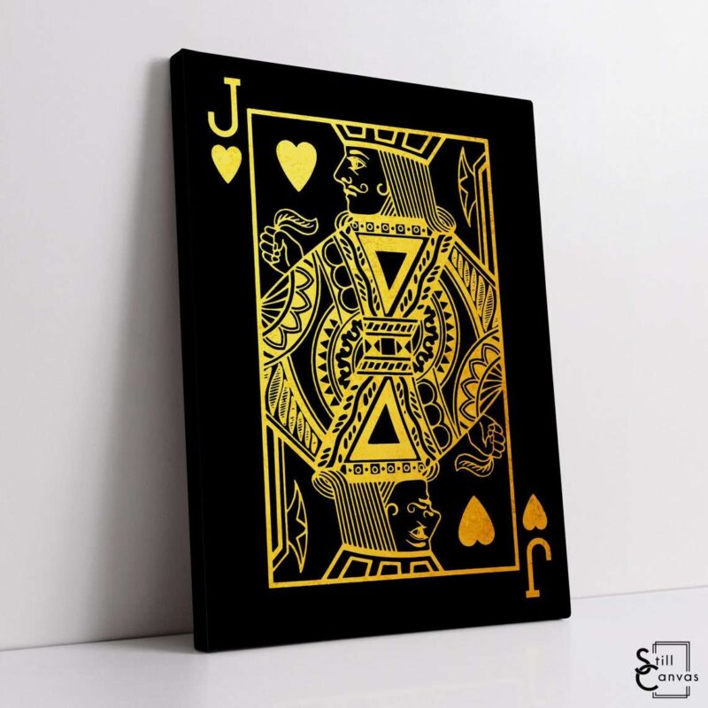 Creative Canvas Art Jack Playing Cards Black amp Gold Texture Fashion Wall Art Framed Canvas Poster Print 1