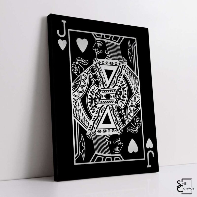 Creative Canvas Art Jack Playing Cards Black amp Silver Texture Fashion Wall Art Framed Canvas Poster Print 1