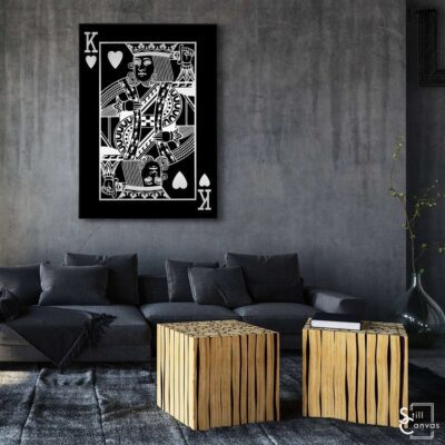 Creative Canvas Art - King Playing Cards Black & Silver Texture Fashion Wall Art Framed Canvas Poster Print 3 Creative Canvas Art King Playing Cards Black amp Silver Texture Fashion Wall Art Framed Canvas Poster Print 3