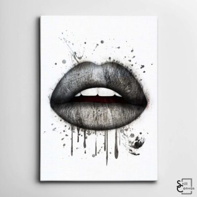 Creative Canvas Art - Lips Design Black Paint Splatter Kiss Fashion Style Wall Art Framed Canvas Poster Print 2 Creative Canvas Art Lips Design Black Paint Splatter Kiss Fashion Style Wall Art Framed Canvas Poster Print 2