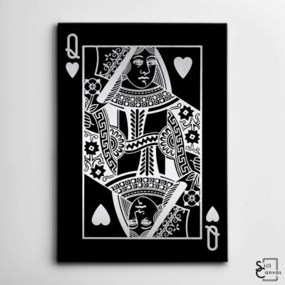 Creative Canvas Art - Queen Playing Cards Black & Silver Texture Fashion Wall Art Framed Canvas Poster Print 2 Creative Canvas Art Queen Playing Cards Black amp Silver Texture Fashion Wall Art Framed Canvas Poster Print 2