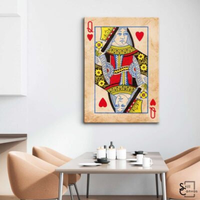 Creative Canvas Art - Queen Playing Cards Coffee Stained Texture Fashion Wall Art Framed Canvas Poster Print 3 Creative Canvas Art Queen Playing Cards Coffee Stained Texture Fashion Wall Art Framed Canvas Poster Print 3