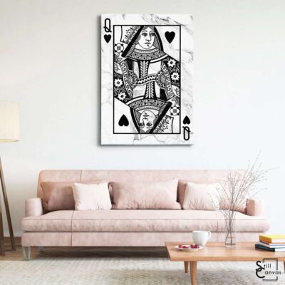 Creative Canvas Art - Queen Playing Cards White Marble Texture Fashion Wall Art Framed Canvas Poster Print 3 Creative Canvas Art Queen Playing Cards White Marble Texture Fashion Wall Art Framed Canvas Poster Print 3