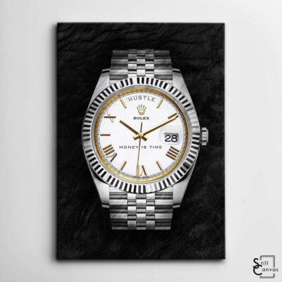 Creative Canvas Art - Rolex "Money Is Time" Silver & Gold Watch Fashion Wall Art Framed Canvas Poster Print 2 Creative Canvas Art Rolex Money Is Time Silver amp Gold Watch Fashion Wall Art Framed Canvas Poster Print 2