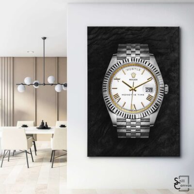 Creative Canvas Art - Rolex "Money Is Time" Silver & Gold Watch Fashion Wall Art Framed Canvas Poster Print 3 Creative Canvas Art Rolex Money Is Time Silver amp Gold Watch Fashion Wall Art Framed Canvas Poster Print 3