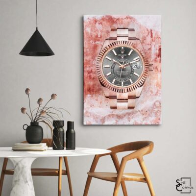 Creative Canvas Art - Rolex Rose Gold Watch Fashion Pink Luxury Wall Art Framed Canvas Poster Print 3 Creative Canvas Art Rolex Rose Gold Watch Fashion Pink Luxury Wall Art Framed Canvas Poster Print 3