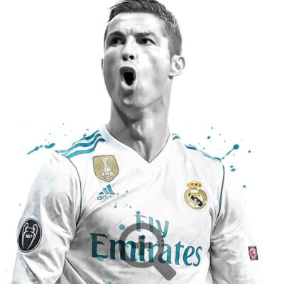 Cristiano Ronaldo Real Poster, Canvas, Football Print, Soccer Posters, Sports Wall Art 1 Canvas