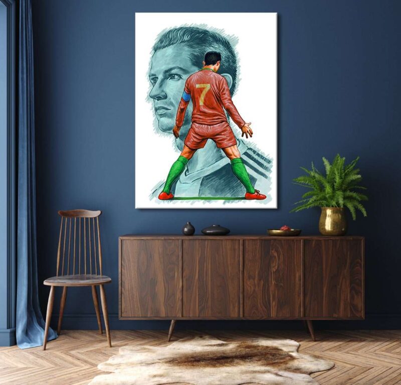 Cristiano Ronaldo Wall Art Professional Football Player Illustration amp Caricature Canvas Wall Art Canvas 2