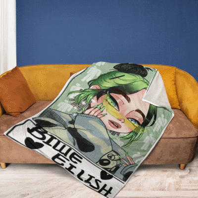 Cute Billie Eilish Chibi Thank You For The Memories Ver8 Gift Fan Comfy Sofa Throw Blanket Gift 1
