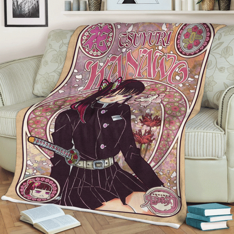 Cute Kanawo Tsuyuri Kimetsu no Yaiba Anime A123 Gifts LoverKanawo Tsuyuri Gift For Fan Comfy Sofa Throw Blanket Gift 2