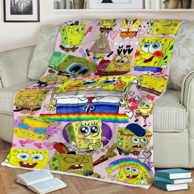 Cute SpongeBob Fan Gift, The SpongeBob Movie Sponge Out of Water Comfy Sofa Throw Blanket Gift 1 The SpongeBob Movie Sponge Out of Water Comfy Sofa Throw Blanket Gift