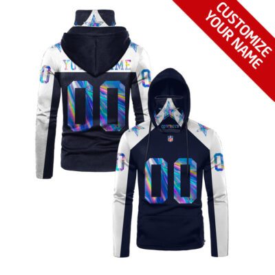 Dallas Cowboys Nfl American Football Galaxy Logo Navy Jersey Style Custom Number Name For Cowboys Fans Gaiter Hoodie GH0603