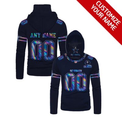 Dallas Cowboys Nfl American Football Logo Team Black Jersey Style Custom Number Name For Cowboys Fans Gaiter Hoodie GH0661