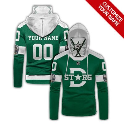 Dallas Stars #00 Nhl Team Green Jersey Style Custom Number Name For Dallas Stars Fans Gaiter Hoodie GH0903