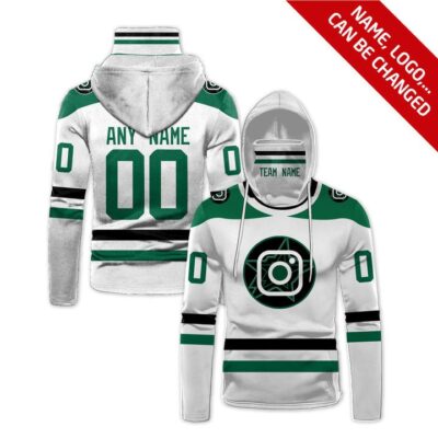 Dallas Stars #00 Nhl Team White Jersey Style Custom Number Name For Dallas Stars Fans Gaiter Hoodie GH0800