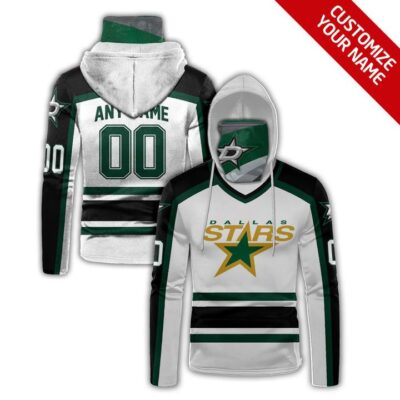 Dallas Stars Nhl Ice Hockey Team Logo White Jersey Style Custom Number Name For Stars Fans Gaiter Hoodie GH0946