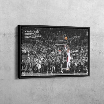 Damian Lillard Okc Dame Time Portland Trail Blazers Cavnas Artwork, NBA Posters, Basketball Player Art, Wall Art Canvas