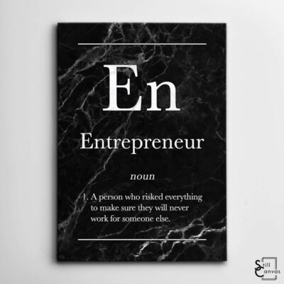 Definition Canvas Art - "Entrepreneur" Quote Black Marble Motivational Inspirational Wall Art Framed Canvas Poster Print 2 Definition Canvas Art Entrepreneur Quote Black Marble Motivational Inspirational Wall Art Framed Canvas Poster Print 2
