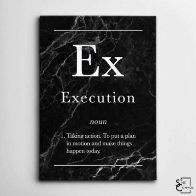 Definition Canvas Art - "Execution" Quote Black Marble Motivational Inspirational Wall Art Framed Canvas Poster Print 2 Definition Canvas Art Execution Quote Black Marble Motivational Inspirational Wall Art Framed Canvas Poster Print 2