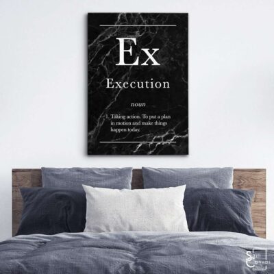 Definition Canvas Art - "Execution" Quote Black Marble Motivational Inspirational Wall Art Framed Canvas Poster Print 3 Definition Canvas Art Execution Quote Black Marble Motivational Inspirational Wall Art Framed Canvas Poster Print 3