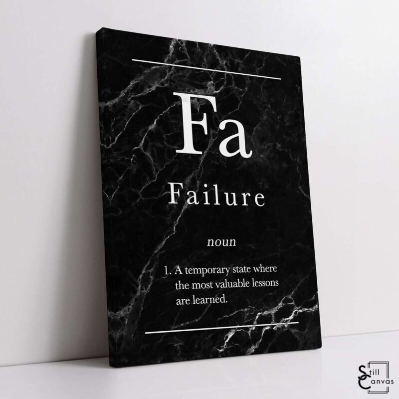 Definition Canvas Art Failure Quote Black Marble Motivational Inspirational Wall Art Framed Canvas Poster Print 1