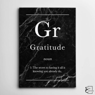 Definition Canvas Art Gratitude Quote Black Marble Motivational Inspirational Wall Art Framed Canvas Poster Print 2