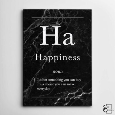 Definition Canvas Art - "Happiness" Quote Black Marble Motivational Inspirational Wall Art Framed Canvas Poster Print 2 Definition Canvas Art Happiness Quote Black Marble Motivational Inspirational Wall Art Framed Canvas Poster Print 2