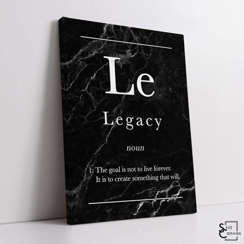 Definition Canvas Art Legacy Quote Black Marble Motivational Inspirational Wall Art Framed Canvas Poster Print 1